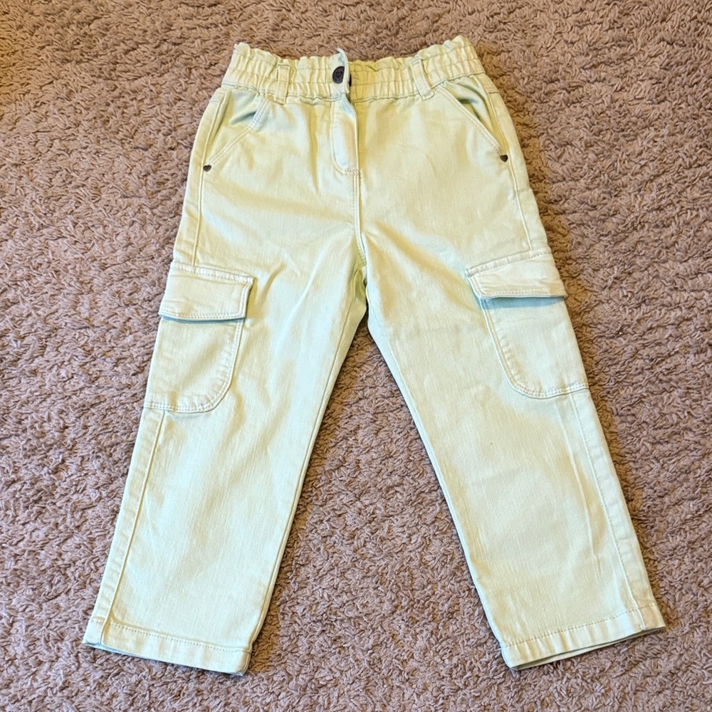 Kids Mint Green Cargo Trousers
